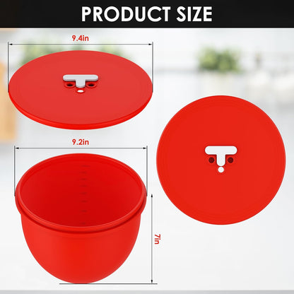 Omoiyari Premium MultiColors 3-Pack Silicone Bowl Liners with Lids for KitchenAid 7-Qt Bowl-Lift (Only), 2mm Extra-Thick Silicone, Odour-Free,Air Valves for Dough Proofing,Dishwasher Safe, BPA Free