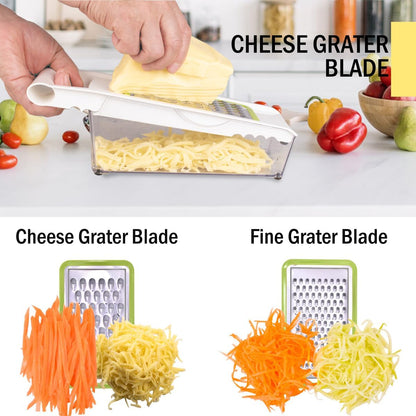 NACOLUS Cheese Grater with Container,5 In 1 Vegetable Slicer,Multi Purpose Graters for Kitchen, Easy to Clean Box Grater with Handle,Stainless Steel Cheese Shredder,Julienne Slicer