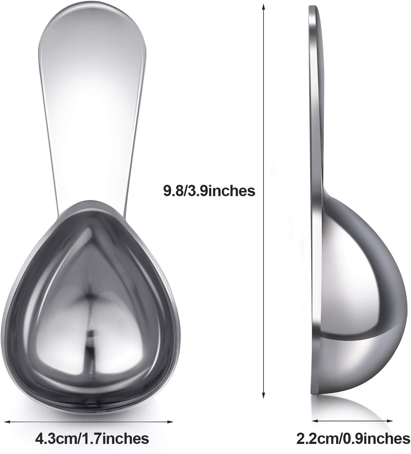 Patelai 3 Pieces Coffee Scoop Tablespoon Measuring Spoons Stainless Steel Coffee Scoops Short Handle Tablespoon for Tea Sugar Kitchen Gifts(15 ml,Silver)