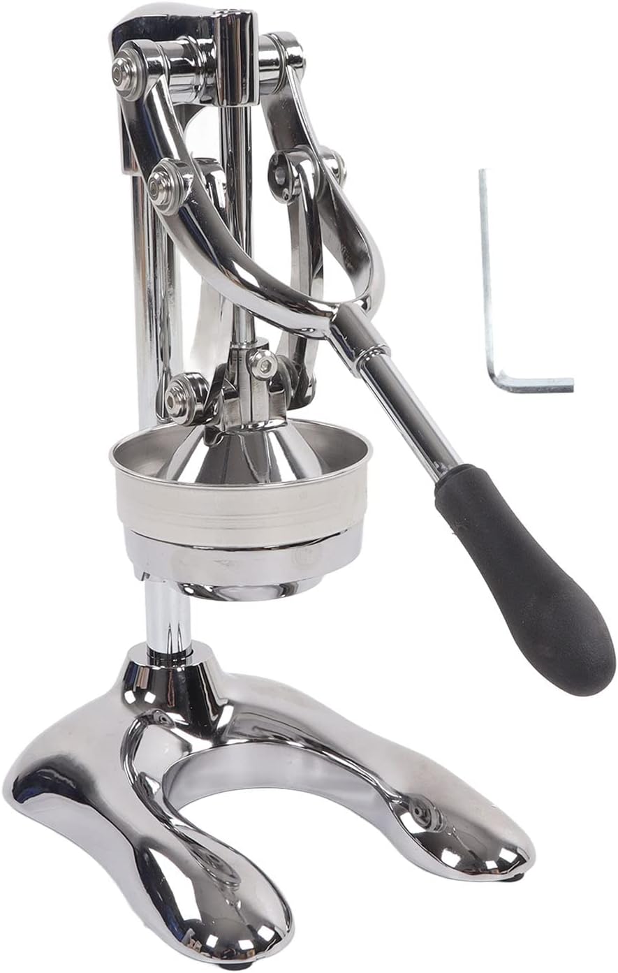 Commercial Grade Manual Hand Press Fruit Squeezer, Heavy Duty Stainless Steel Citrus Lemon Orange Juicer for Home Kitchen Use, Just Pull Down Handle, Stable U Shaped Base