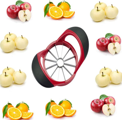 AKOAK 1 Pack Apple Slicer, Stainless Steel Divider - Sharp/Safe/Durable, 12-Blade Oversized Fruit Core Remover, For Apples, Pears, Potatoes, and More