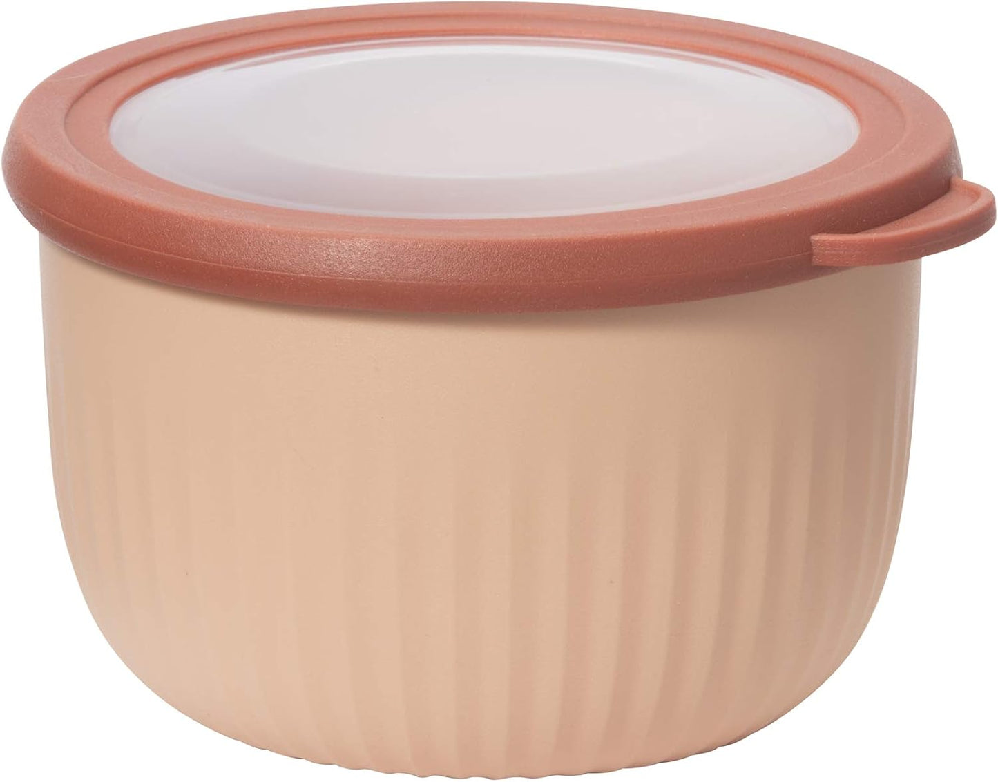 Oggi Prep, Store & Serve Plastic Bowl w/See-Thru Lid- Dishwasher, Microwave & Freezer Safe, (4 qt) White/Aqua