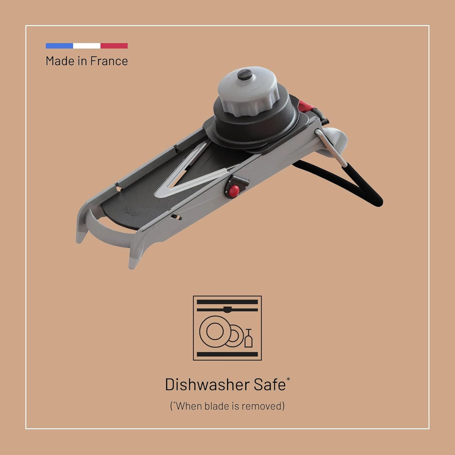 de Buyer LA MANDOLINE REVOLUTION MASTER - Removable, Double-Sided Stainless Steel Blade - Ideal for Cutting, Shredding, Dicing & Cubing - Includes 6 Julienne Blades & Extra Pusher - Made in France