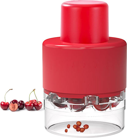 Cherry Pitter Tool, Heavy-Duty Stainless Steel Pitting Tool, Portable Cherries Corer Stoner Seed Tool with Lock Design, Fruit Pit Remover for Cherry Jam(Black)