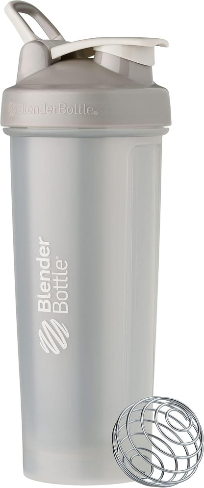 BlenderBottle Classic V2 Shaker Bottle Perfect for Protein Shakes and Pre Workout, 28-Ounce, Clear/Black