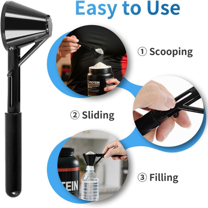 Measuring Scoop with Funnel for Filling Water Bottles with Protein Powder Milk Powder Filling Resuable K Cup Coffee Capsule with Coffee Grounds