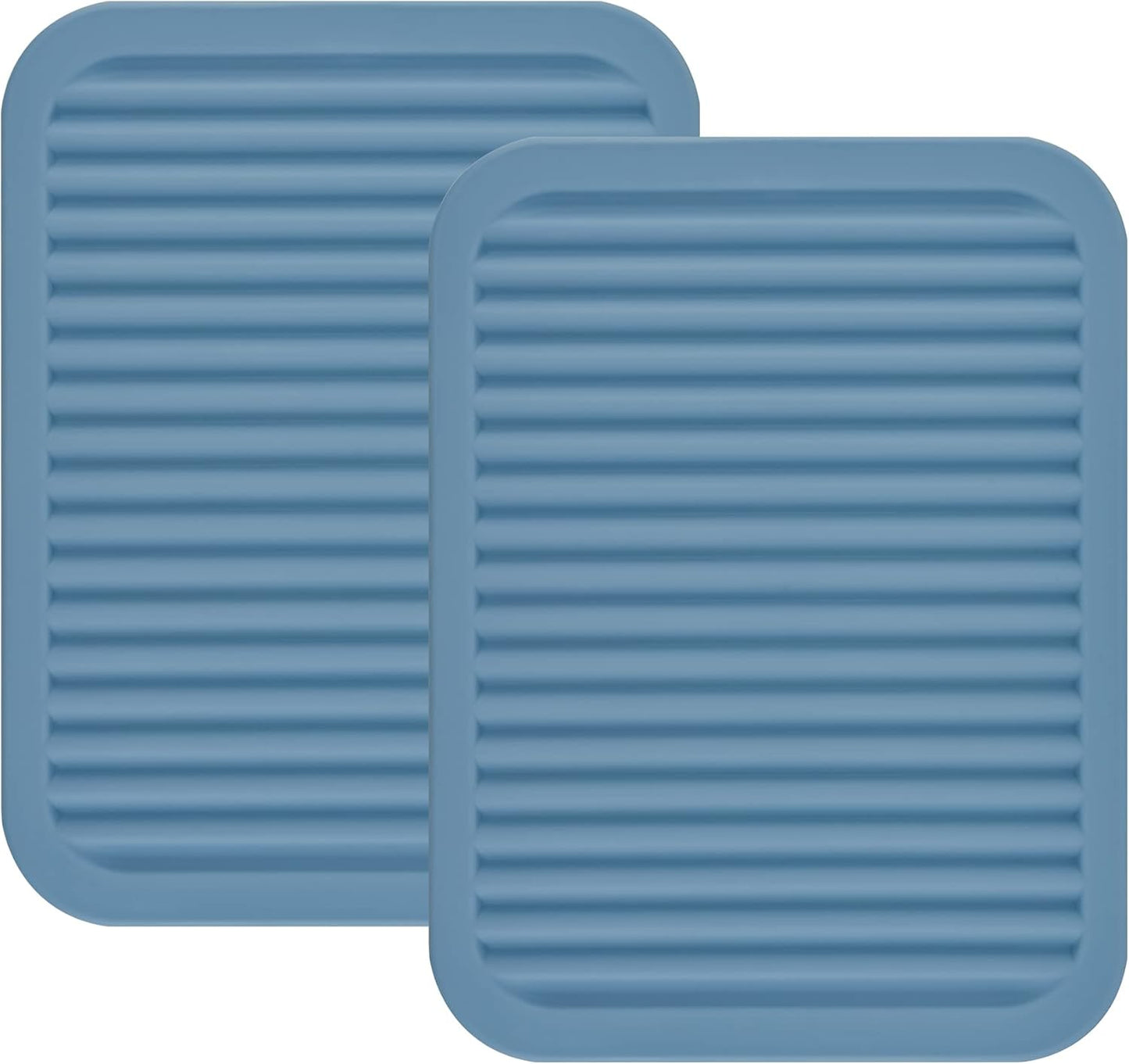 Silicone Trivets Mats for Hot Dishes and Hot Pots, Hot Pads for Countertops, Tables, Pot Holders, Spoon Rest Small Drying Mats Set of 2 Many Colors for Your Choose (Teal)