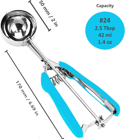 Ice Cream Scoop, 18/8 Stainless Steel Cookie Scoop, Cookie Scoops for Baking, 2 Tbsp/ 30 ml/ 1 oz Cookie Dough Scoop, Ice Cream Scooper with Trigger Release, Cookie Scooper for Baking