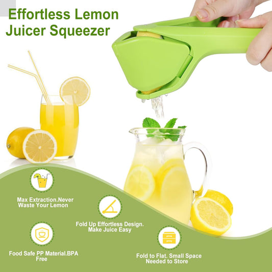 Lemon Squeezer, Effortless Manual Flat Lime Juicer Squeezer, Hand Citrus Press, Folds Design For Saving Space Storage, Easy to Make Juice From Lemon, Lime, Cirtus, Orange, Fruits