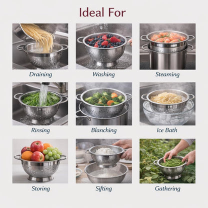 HIC Kitchen Rinse and Drain Colander Bowl, BPA Free