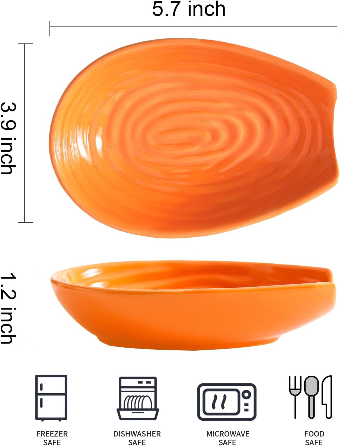 Hasense Spoon Rest for Stove Top - Blue Swirl Pattern Spoon Holder for Stove, Heat-Resistant Spoon Rest for Kitchen Counter, Ceramic Cooking Utensil Rest Ladle Holder for Spatula or Tong, 5.7 Inch