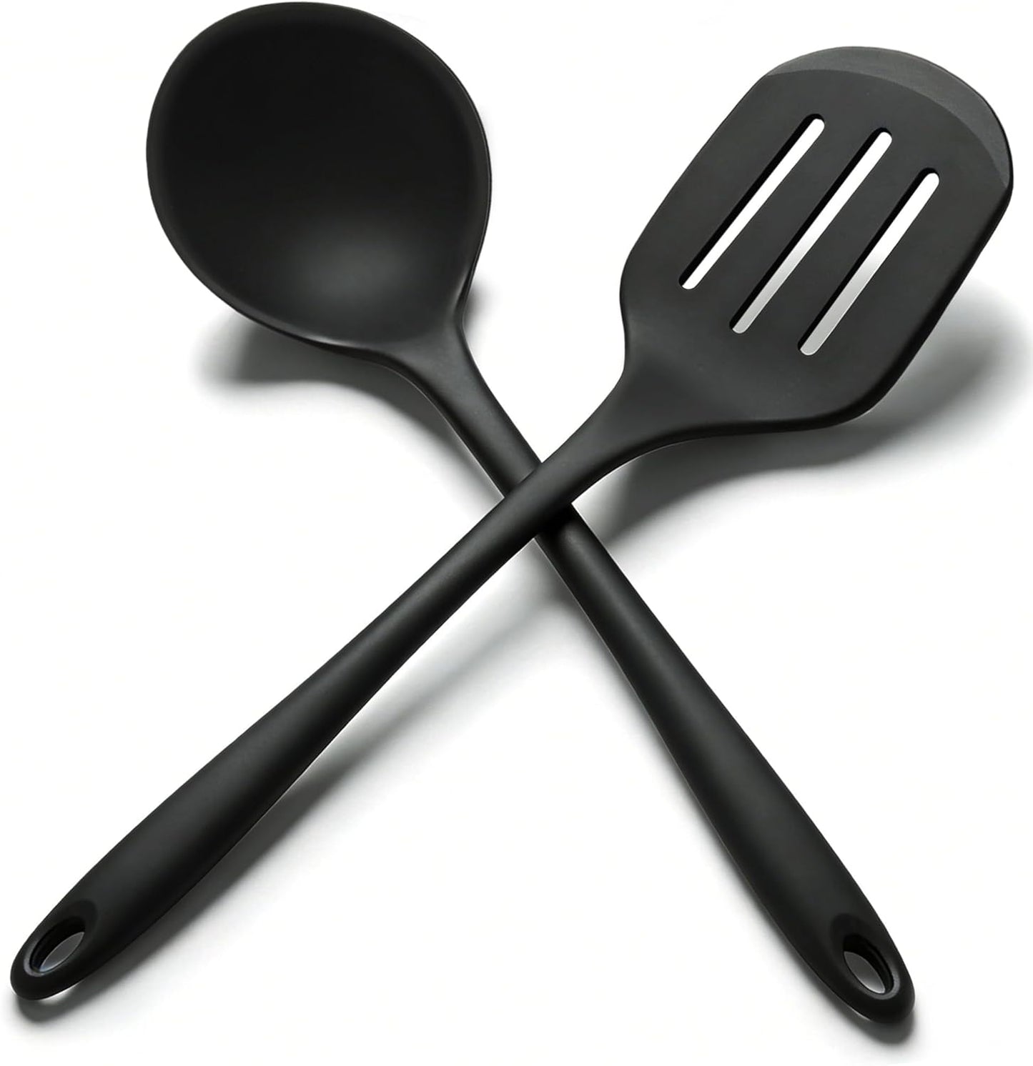 2 Piece Silicone Pancake Spatula Turner, 600°F Heat Resistant Cooking Spatulas for Nonstick Cookware, Large Kitchen Utensils BPA Free Spatula Set for Egg, Pancake, Burger