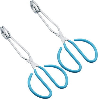 HINMAY Kitchen Scissor Tongs 10-Inch with Comfort-Grip Handle Heavy Duty Stainless Steel Scissor Cooking Tongs