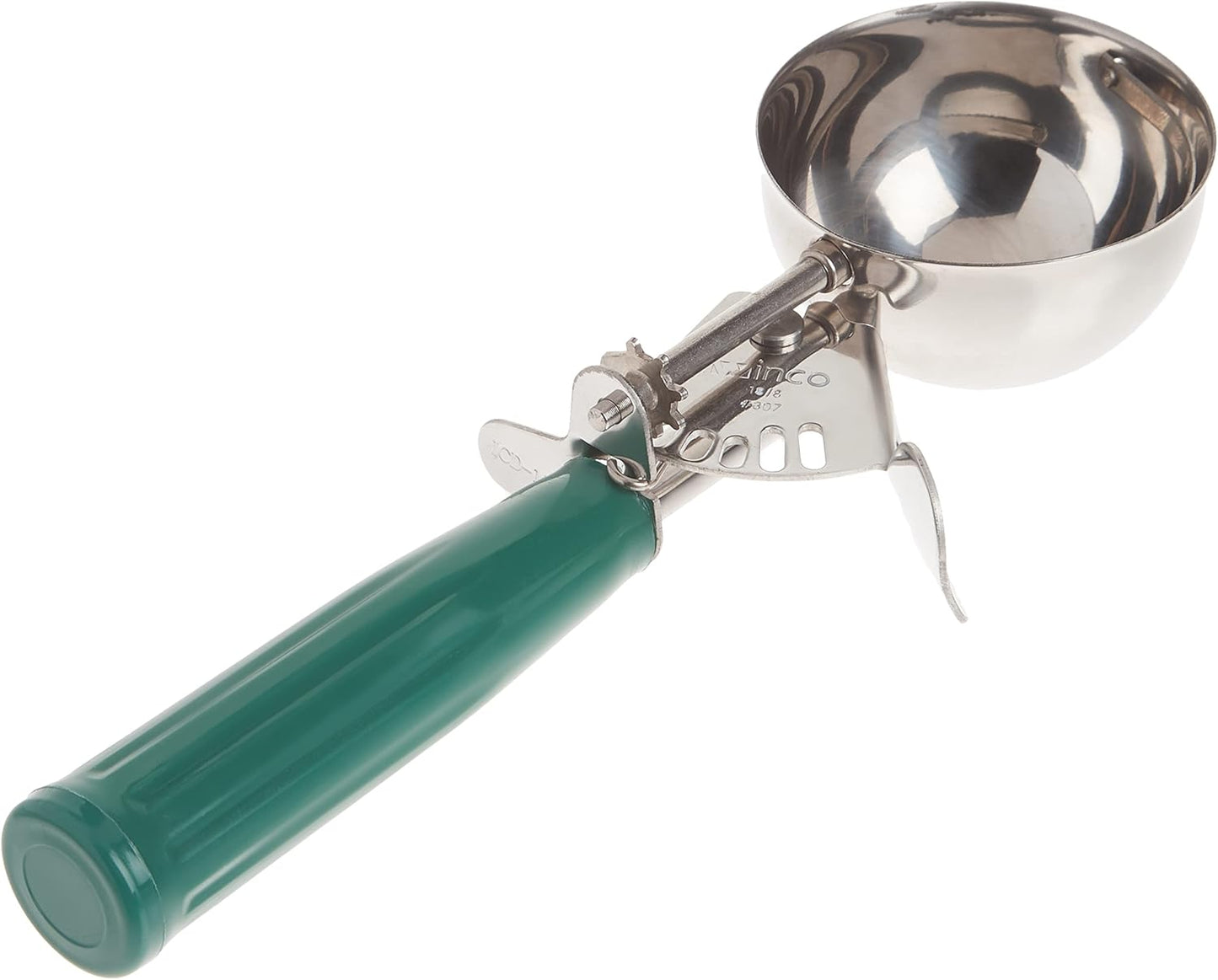 Winco Ice Cream Disher, Size 12, Plastic Hdl, Green
