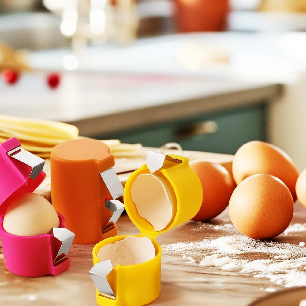 3 PCS Egg Shell Opener, Egg Separator for Raw Eggs, Handheld Eggs Breaker, Multifunctional Egg Cutter Tool, Egg Cracker and Separator for Home Kitchen Gadgets