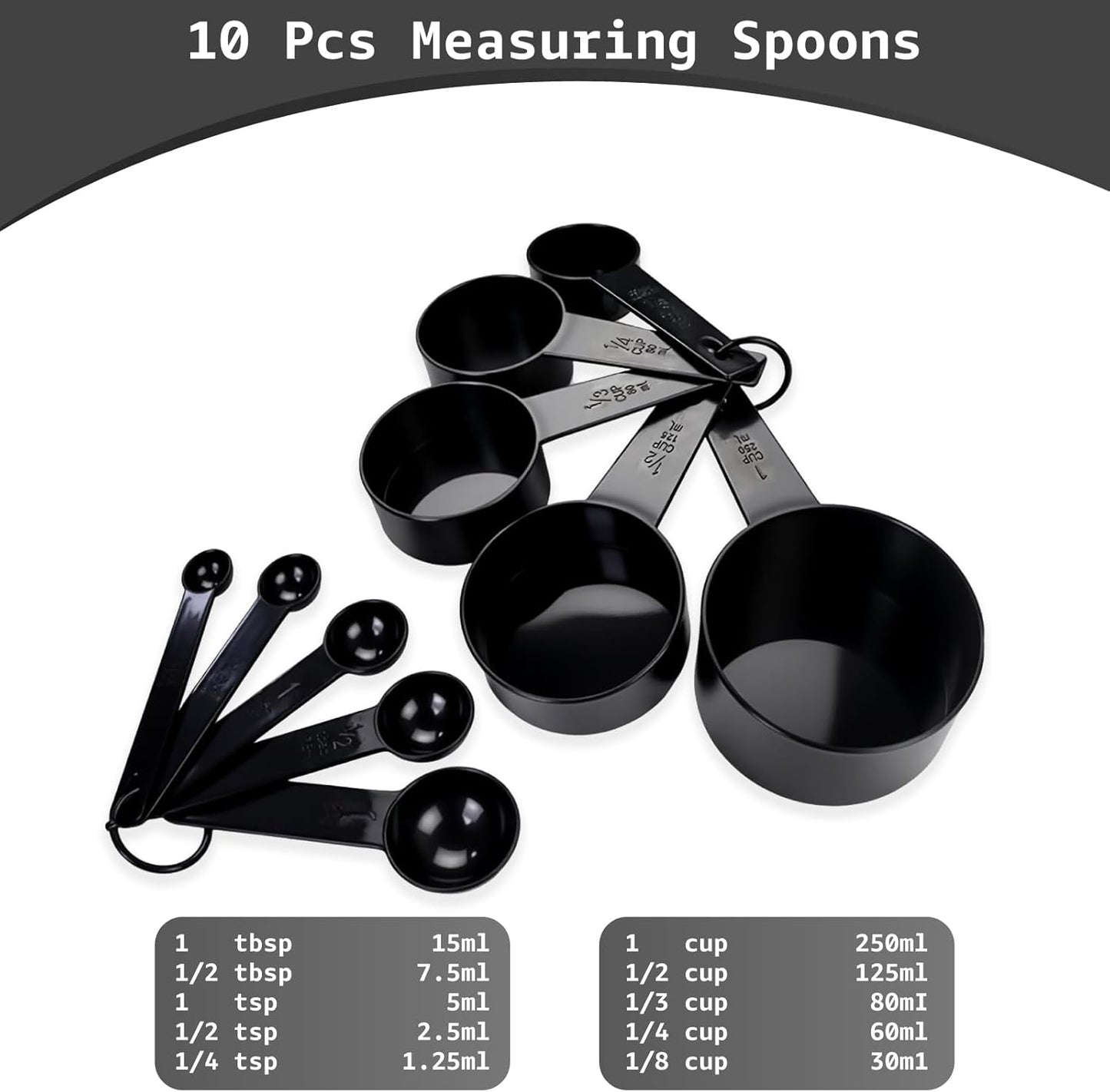 Inmorven 10pcs Measuring Cups and Spoons Set, BPA-Free Plastic Kitchen Baking Tools with Engraved Markings, Stackable Design for Dry & Liquid Ingredients (Pink)