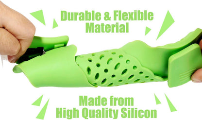 Clip On Strainer Silicone for All Pots and Pans, Pasta Strainer Clip on Food Strainer for Meat Vegetables Fruit Silicone Kitchen Colander (Grey)