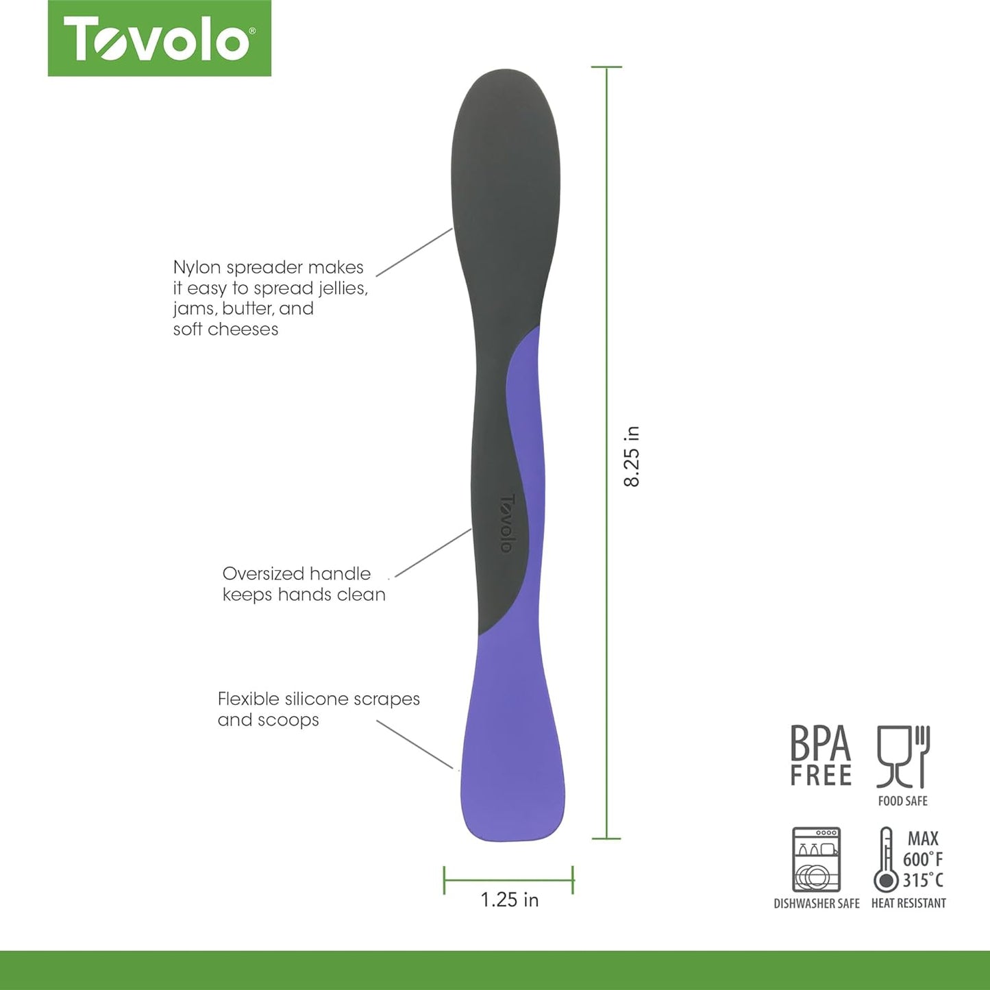 Tovolo Tool for Kitchen Meal Prep to Scoop Spread Slice and Scrape,White/Gray
