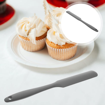 Kichvoe Silicone Jar Spatula - Non-Stick Sourdough Spatula - Grey Narrow Rubber Spurtle Heat Resistant Stirring Stick Mixing Spoon With Long Handle For Cake Cream Butter Jam, Seamless Design