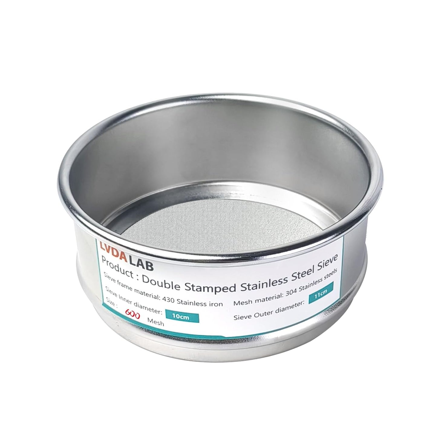 304 Stainless Steel Mesh Lab Sieve, 325 Mesh (0.045mm) Aperture Test Sieve, 4inch(10cm) Economy Standard Analysis Sample Test Sieves for Industrial Laboratory Homes - Colors A