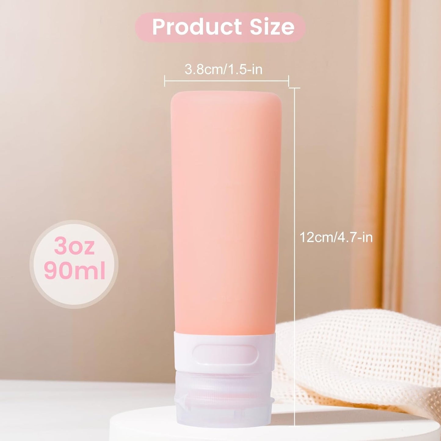 MICEBAY Condiment Squeeze Bottles for Sauces, 2-oz Mini Silicone Salad Dressing Container to Go with Reusable Sandwich Bag, Leakproof Ketchup Bottle for Bento Lunch Box, 4 Pack, Candies