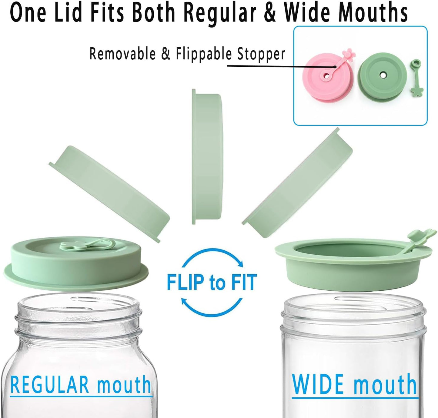 2Pcs Stainless Steel Mason Jar Juicer Lid for 3.38 Inch Wide Mouth Mason Jar, Hand Squeezer Top for Citrus Lemon Orange Manual Citrus Juicer