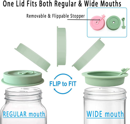 2Pcs Stainless Steel Mason Jar Juicer Lid for 3.38 Inch Wide Mouth Mason Jar, Hand Squeezer Top for Citrus Lemon Orange Manual Citrus Juicer