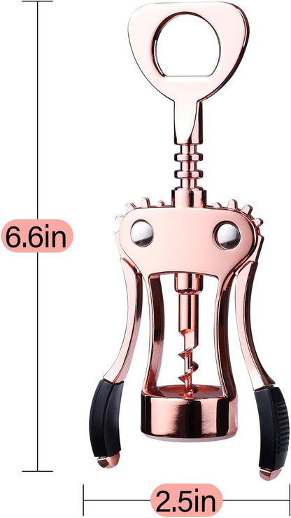 Wine Opener, Zinc Alloy Premium Wing Corkscrew with Multifunctional Bottles Opener, Sharp Wine Corkscrew with Ergonomic Non-Slip Wing Handle, Upgrade