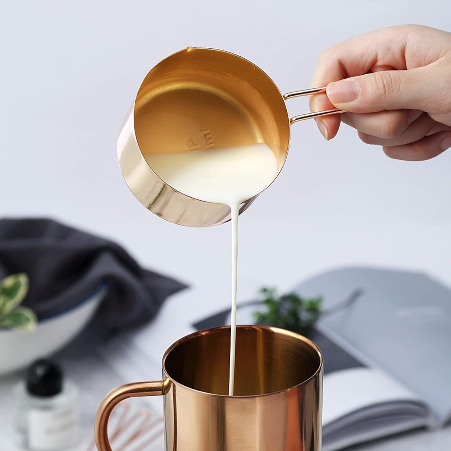 9PCS Black Stainless Steel Measuring Cups and Spoons Set, Heavy Duty Measuring Cup Set
