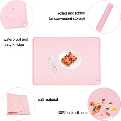 Standard Silicone Mat,Black Baking Mat-Food Grade Kids Dinner Table Placemat Non Slip Counter Mat with Raised Edges Heat Resistant Mat for Air Fryer Nonstick Pastry Dough Mat(1 Pack 23.6'' x 15.7'')