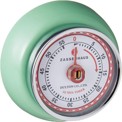 Zassenhaus Magnetic Retro 60 Minute Kitchen Timer, 2.75-Inch, Teal