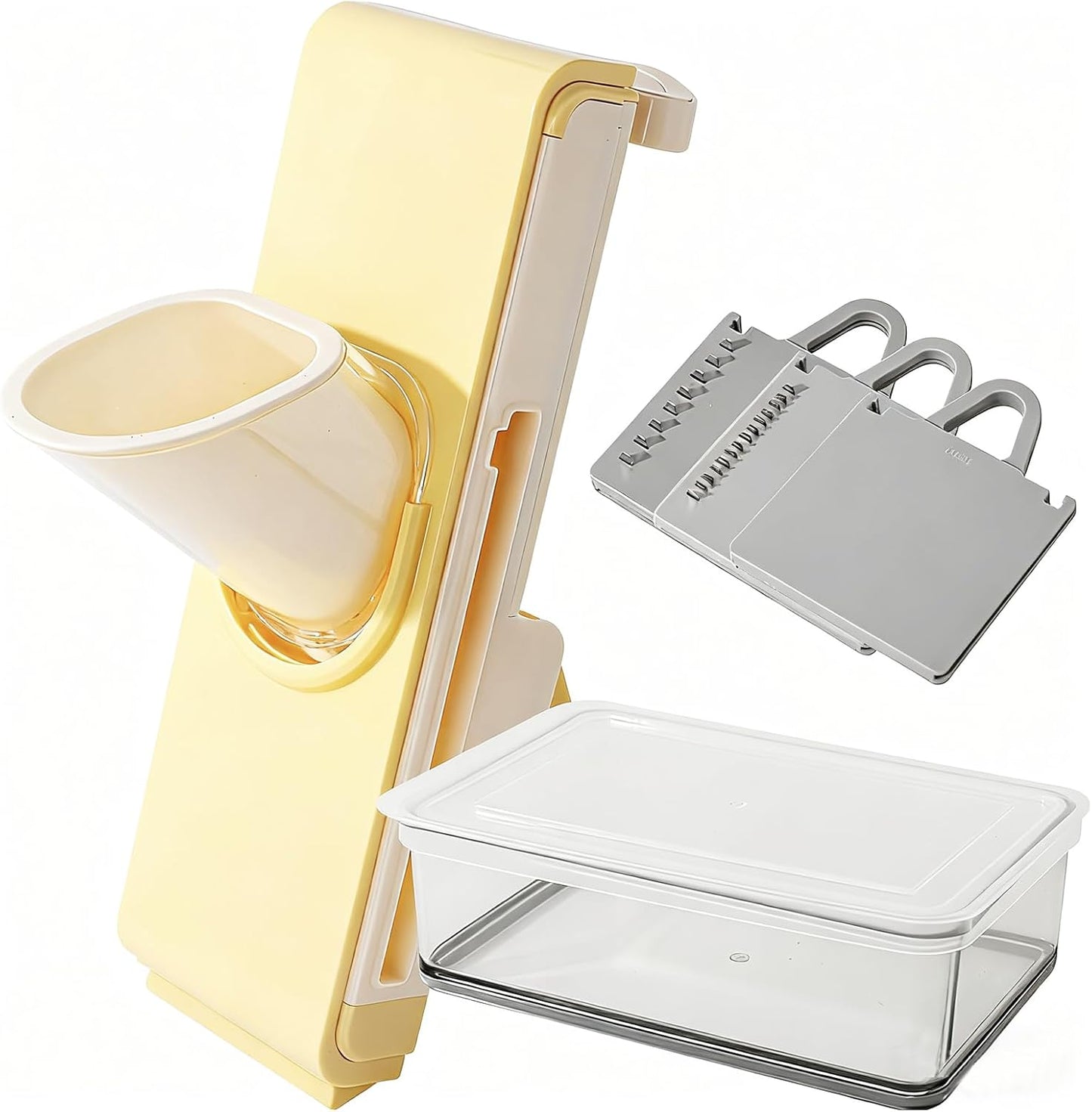 Vegetable Chopper Food Slicer,Slicer Plus For Vegetables,Adjustable Potato Slicer,Detachable Blade,Kitchen Chopping Artifact,Yellow