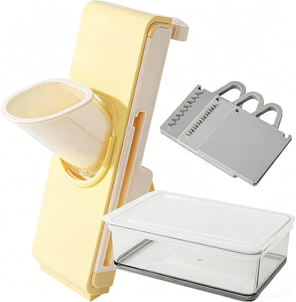 Vegetable Chopper Food Slicer,Slicer Plus For Vegetables,Adjustable Potato Slicer,Detachable Blade,Kitchen Chopping Artifact,Yellow