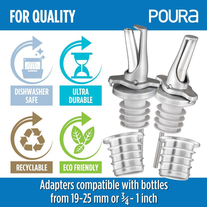 AIRTIGHT Olive Oil Pour Spout for Olive Oil Dispenser - UK Patented Oil Pourer - Hygienic One Handed Open Close Mechanism Keeps Oil Fresh. Dust Caps Cover | Screens Alternative - Green 2 PCs