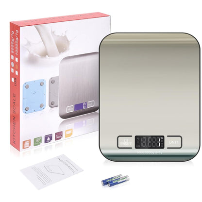 Digital Shipping Scale,Stainless Steel Panel, Accurate Portable Postal Scale for Packages, Small Business,Kitchen, Food, Handmade, Liquids, and Boutique (Rose Gold Battery(5kg/1g))