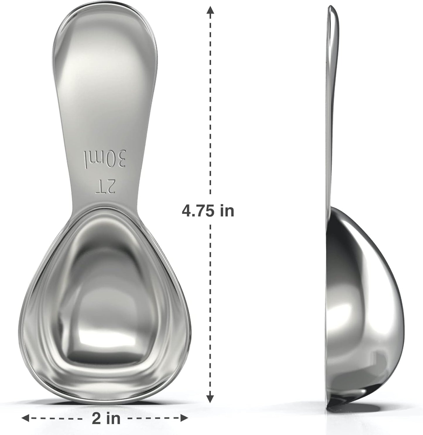 BALCI - Stainless Steel Coffee Scoop (2 Tablespoon Scoop) Exact Measuring Spoon for Coffee, Tea, Sugar, Flour and More! …