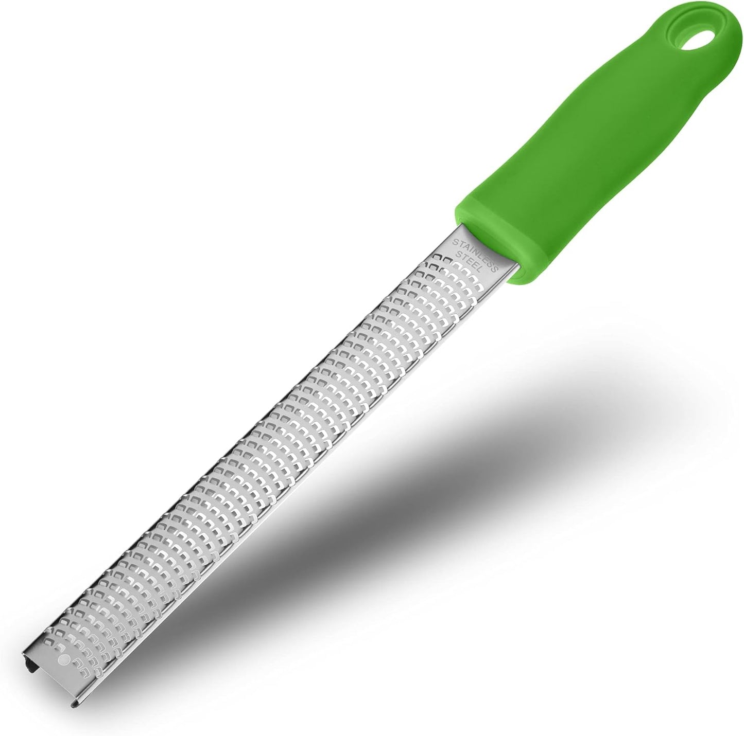 Lemon Zester, Stainless Steel Kitchen Cheese Grater, Plastic Cover Ergonomic Soft Black Handle