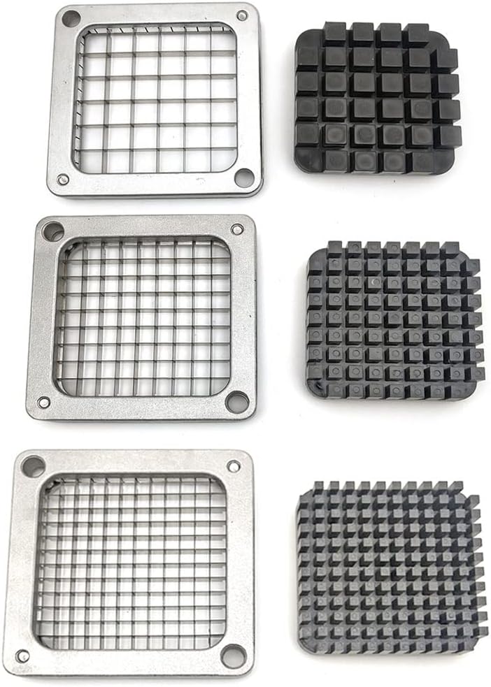 French Fry Cutter Chopper Blades Replacement, Commercial Vegetable Cutter Dicer Blade Stainless Steel Blade&Pusher Block Set for Cutting Potatoes Onions (1/4-inch, Replacement Cutter Blade)