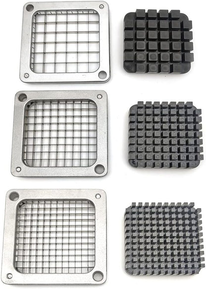 French Fry Cutter Chopper Blades Replacement, Commercial Vegetable Cutter Dicer Blade Stainless Steel Blade&Pusher Block Set for Cutting Potatoes Onions (1/4-inch, Replacement Cutter Blade)