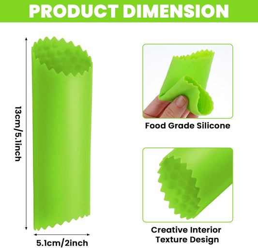 4pcs Silicone Garlic Peeler,Garlic Peeler Skin Remover,Easy to Clean and Store Garlics Peelers, Sinsally Garlics Peelers, for Easy Garlic's Peeling in the Kitchen, Gray, Orange,Green,Blue