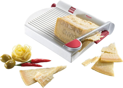 Westmark Adjustable Cheese Slicer with Board & Stainless Steel Sharp Blade, German Cheese Cutter with Precise Thickness Control, Multipurpose Food & Cheese Slicer, Effortless Slicing, White