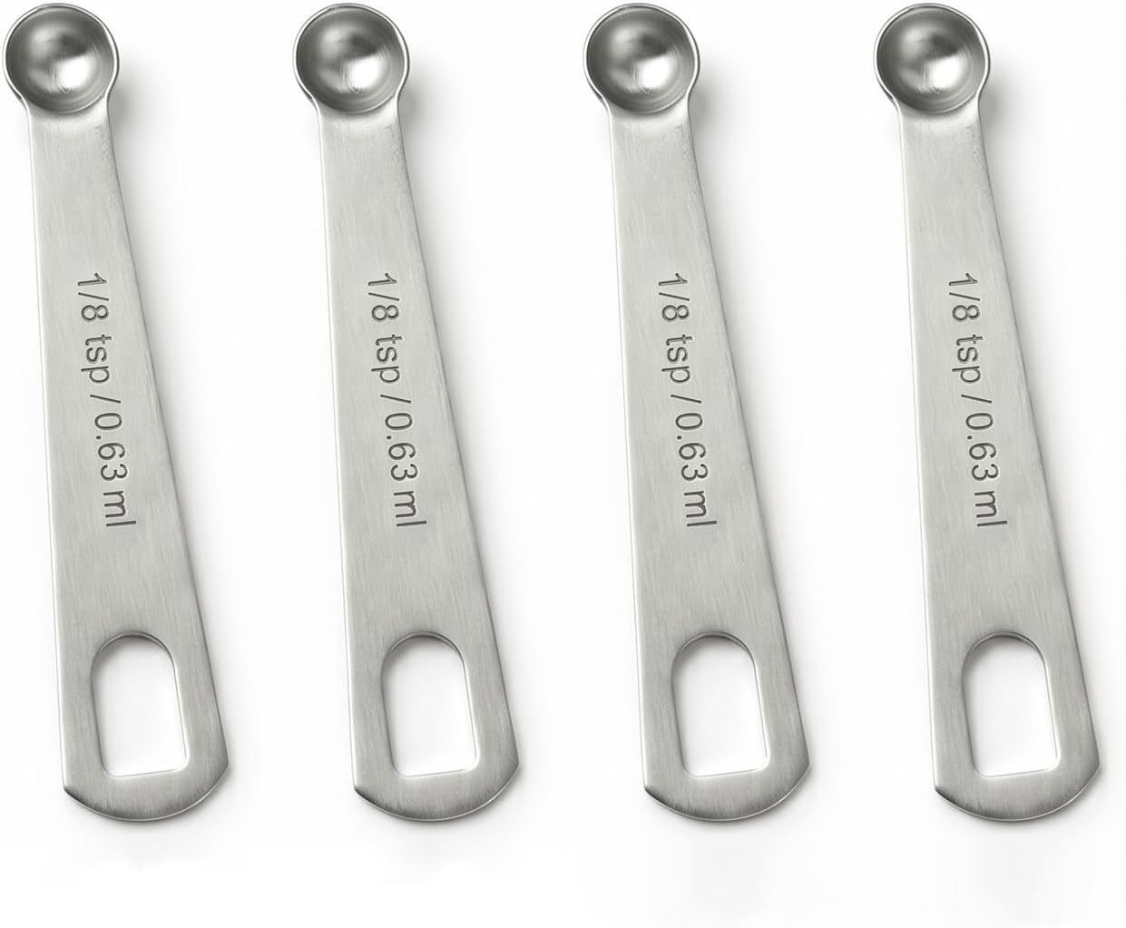 4 PCS 1/8 Teaspoon Measuring Spoon,Stainless Steel Mini Single Scoop,0.63mL Kitchen Tool for Home Cooks and Baking Kits