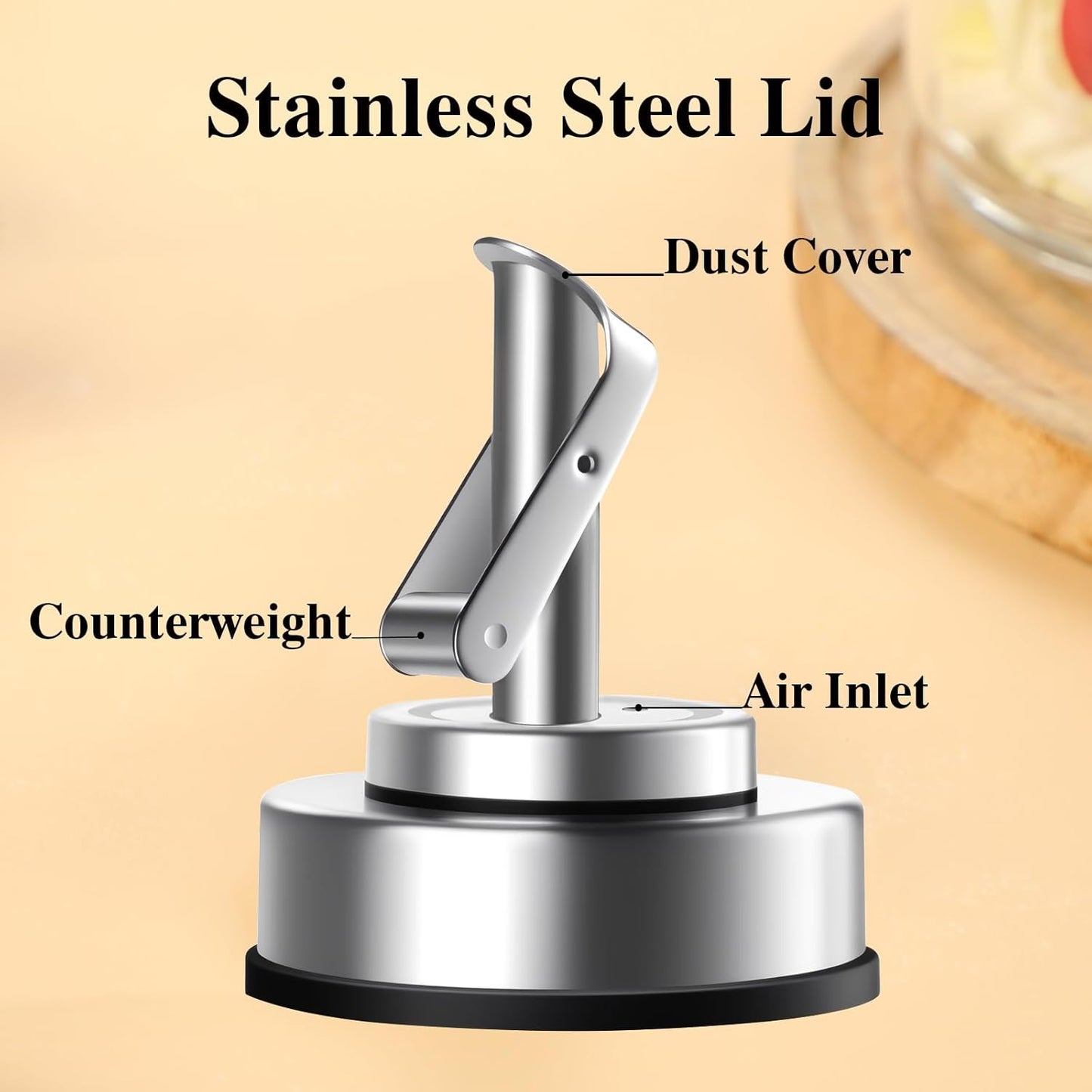 Glass Oil Dispenser Bottle with Stainless Steel Spout, Automatic Opening Lid, for Cooking Oil, Vinegar, Sauces, Syrup, 6OZ