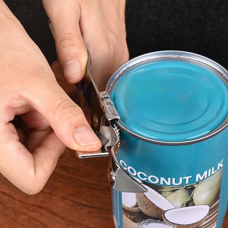 Can Opener Manual Safety Commercial Smooth Edge Can Opener, Heavy Duty Stainless Steel Hand Held Canned Open, Small Side Cut abrelatas, Multifunctional Bottle Open for Camping, Kitchen