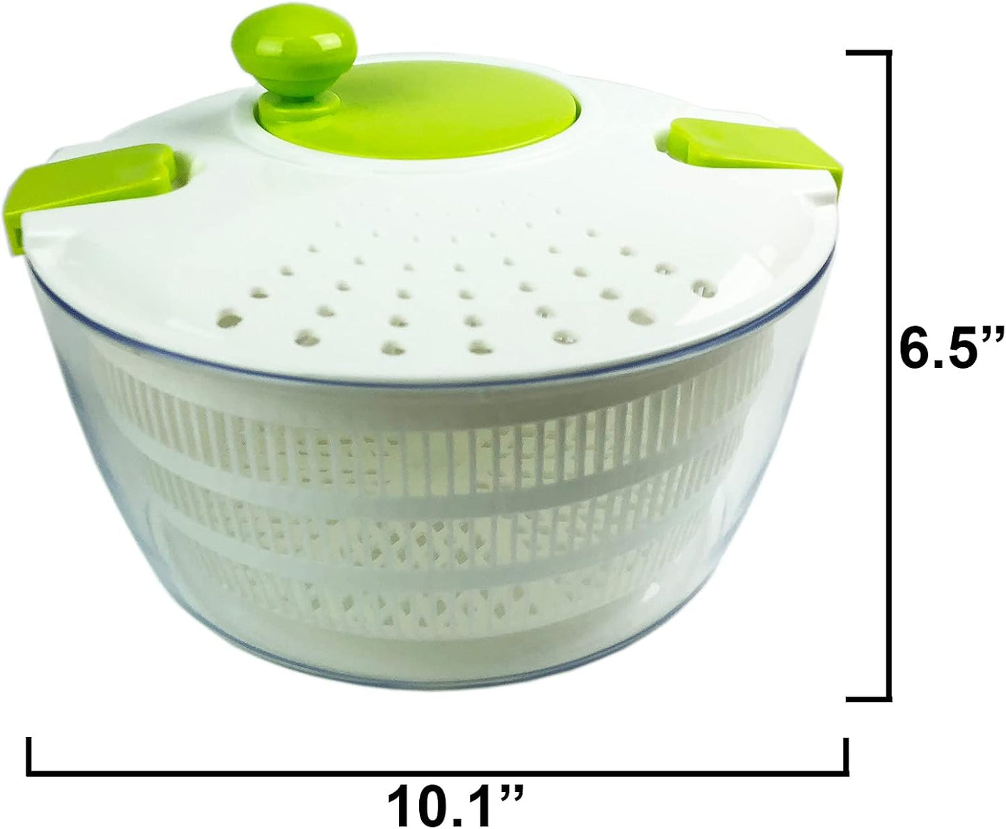 HUJI Salad Spinner and Mandoline Multifunctional Set, Vegetable Dryer With 6 Blades and Pouring Spout - 4L (2PK)