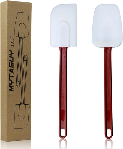 16.5 INCH Silicone Spatulas Heat Resistant Heavy Duty Rubber Spatulas Commercial Spatulas Set for Kitchen Use Silicone Cooking Utensils Sets of 2