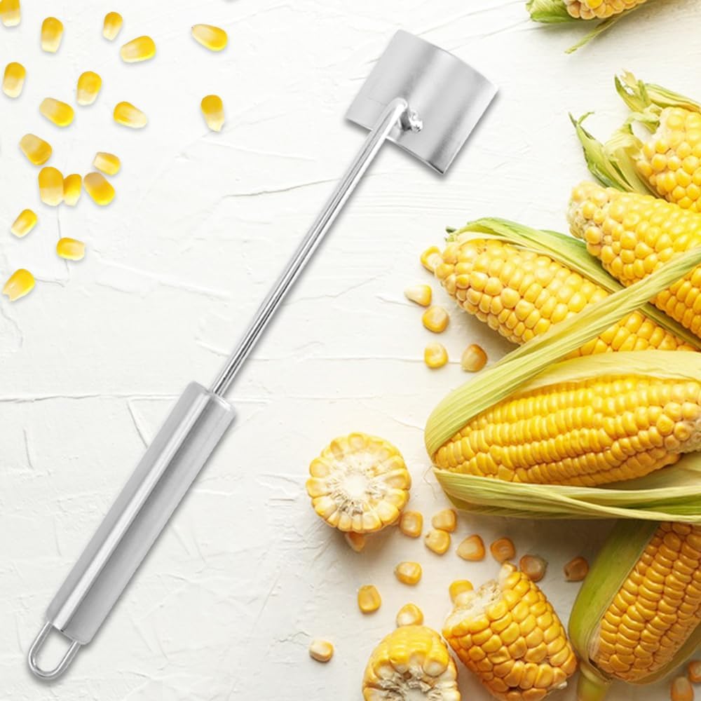 Corn Peeler, Corn Cutter, Corn on the Cob Remover, Easy Clean Corn Cob Peeler, Splitter Tool Corn Peeler Handheld Stainless Steel With Hanging End Spade Shaped For Home Kitchens