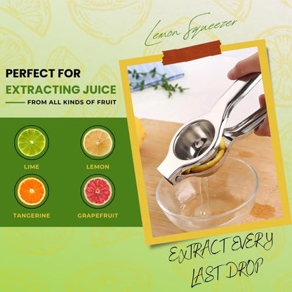 Lemon Squeezer Stainless Steel – Heavy Duty Manual Citrus Juicer Hand Press for Lemon Lime Orange – Ergonomic Non-Slip Handle, Rust-Resistant, Dishwasher Safe Kitchen Tool