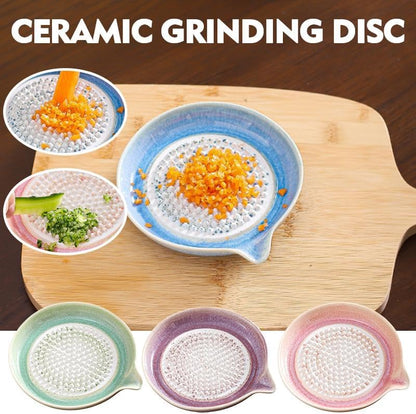 Premium Ceramic Garlic Grater Plate,Exquisitely Handcrafted Ginger Grater Plate,Modern Design Multipurpose Grinder Plates Burnishing Machine for Fruits Vegetables Ginger Garlic Onion (White)