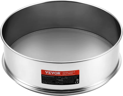 VEVOR Fine Mesh Flour Sieve, 150 Mesh Sifter, 304 Stainless Steel Food-Grade, 12.6" Strainer for Baking, 5 Sizes Mesh Hole for Mungbean, Rice, Pearl Powder